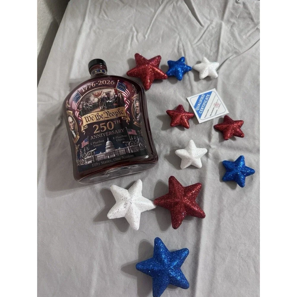 New 2026 250th Anniversary Edition Glass Whiskey Flask We The People 1776 -2026